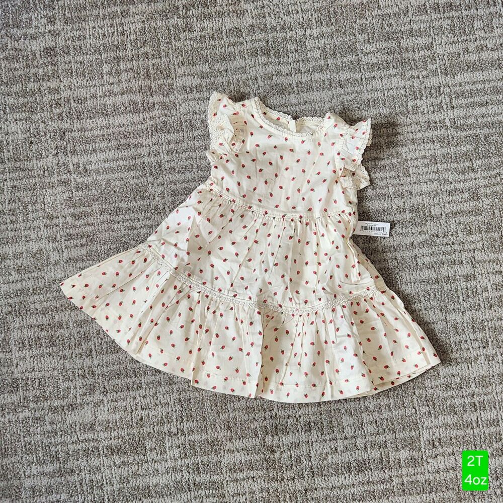 Sofia Grainge x Amazon Essentials Strawberry Tiered Lace Flutter Dress size 2T